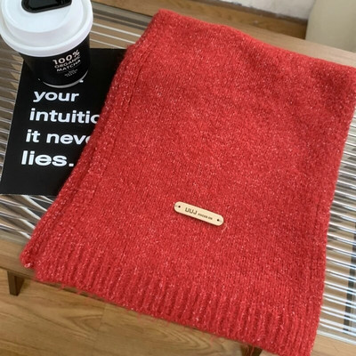 Novi pleteni ženski jednobojni šal, zimski ženski vintage elegantni crveni jednobojni šal, omotani šal za žene
