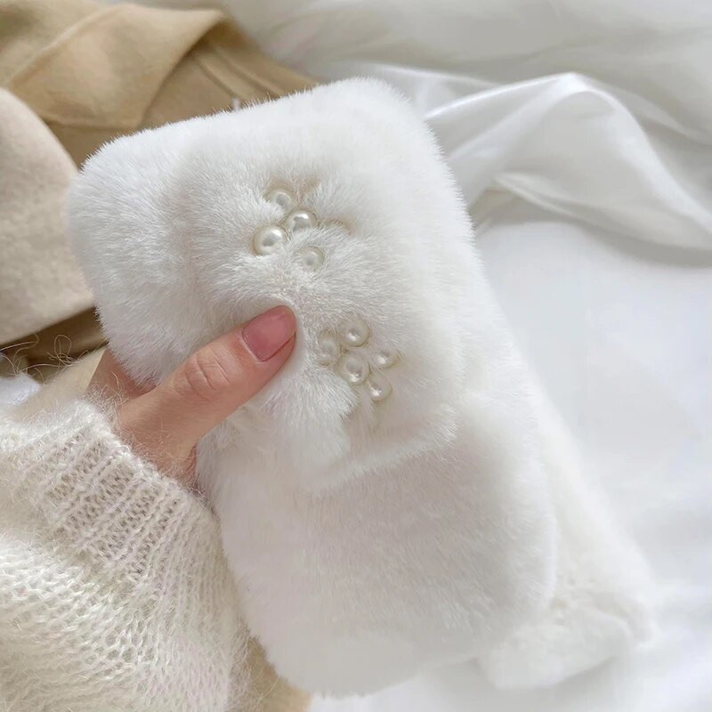 Korejski jednobojni biserni ovratnik od umjetnog zečjeg krzna Križni plišani šal Zimski vanjski štitnik za vrat Biber Ženski pleteni debeli topli šal