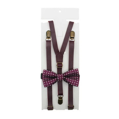 1,5 cm szélesség, tömör merevítők Férfi/női Pu szuszpenzió csokornyakkendő szett csomós műbőr nadrágtartó Y vissza 3 klips Esküvői parti viselete