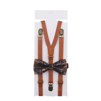 1,5 cm szélesség, tömör merevítők Férfi/női Pu szuszpenzió csokornyakkendő szett csomós műbőr nadrágtartó Y vissza 3 klips Esküvői parti viselete