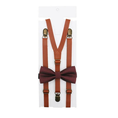 1,5 cm szélesség, tömör merevítők Férfi/női Pu szuszpenzió csokornyakkendő szett csomós műbőr nadrágtartó Y vissza 3 klips Esküvői parti viselete