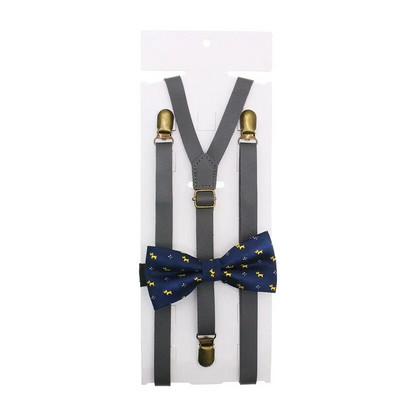 1,5 cm szélesség, tömör merevítők Férfi/női Pu szuszpenzió csokornyakkendő szett csomós műbőr nadrágtartó Y vissza 3 klips Esküvői parti viselete