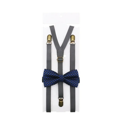 1,5 cm szélesség, tömör merevítők Férfi/női Pu szuszpenzió csokornyakkendő szett csomós műbőr nadrágtartó Y vissza 3 klips Esküvői parti viselete