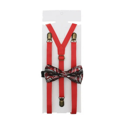 1,5 cm szélesség, tömör merevítők Férfi/női Pu szuszpenzió csokornyakkendő szett csomós műbőr nadrágtartó Y vissza 3 klips Esküvői parti viselete
