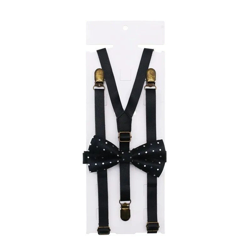 1,5 cm szélesség, tömör merevítők Férfi/női Pu szuszpenzió csokornyakkendő szett csomós műbőr nadrágtartó Y vissza 3 klips Esküvői parti viselete