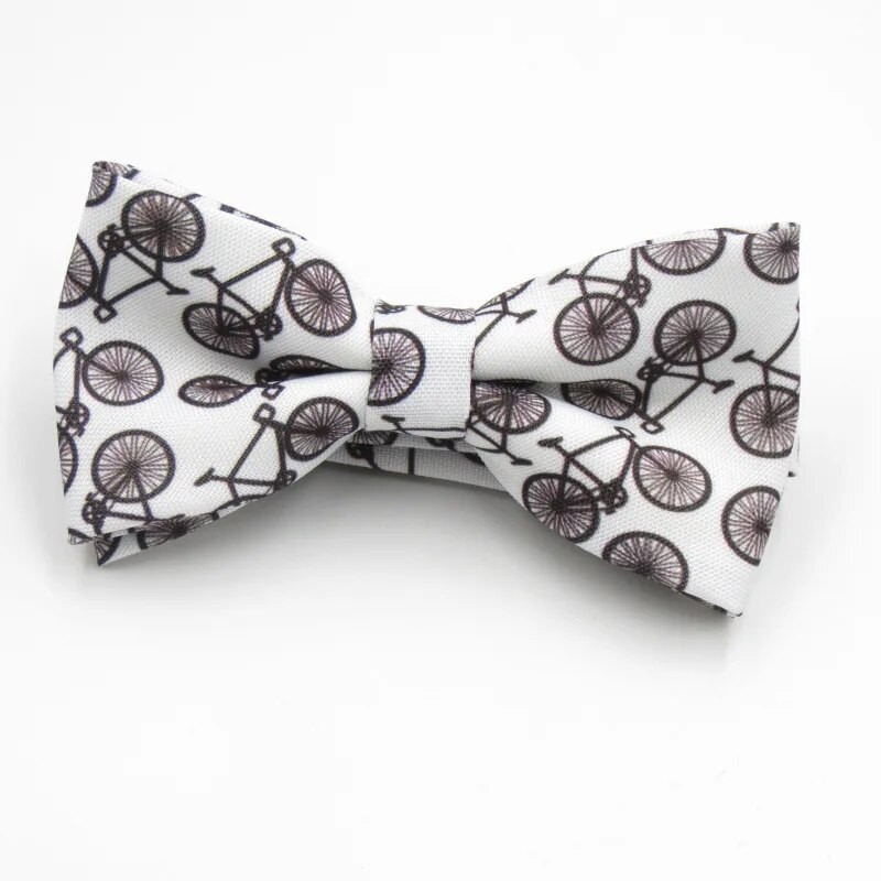 Rajzfilm Kerékpár Design Nyomtatás Férfi csokornyakkendő Felnőtt csokornyakkendő Férfi Csokorcsomó Divat Csokorkák Szőtt Férfi Pillangó Gravata Esküvői Ruha