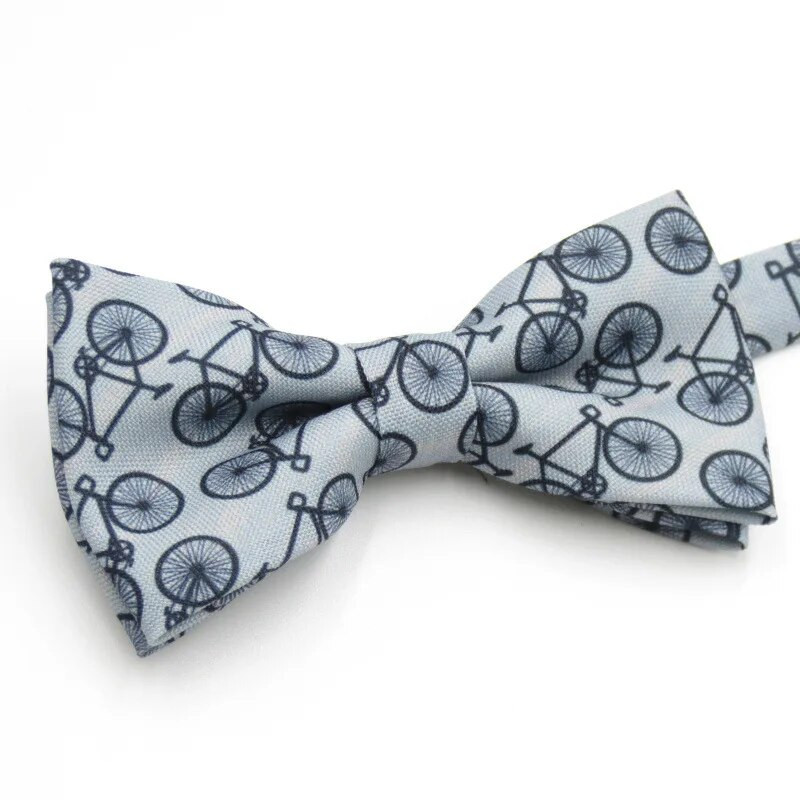 Rajzfilm Kerékpár Design Nyomtatás Férfi csokornyakkendő Felnőtt csokornyakkendő Férfi Csokorcsomó Divat Csokorkák Szőtt Férfi Pillangó Gravata Esküvői Ruha