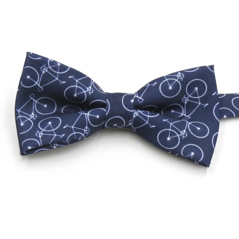 Rajzfilm Kerékpár Design Nyomtatás Férfi csokornyakkendő Felnőtt csokornyakkendő Férfi Csokorcsomó Divat Csokorkák Szőtt Férfi Pillangó Gravata Esküvői Ruha