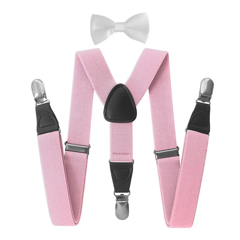 Bērnu bikšturi tauriņu komplekts bērniem zēniem, meitenēm, kreklu lencēm, PU ādas elastīgās bikšturi kāzu kaklasaites aksesuāri