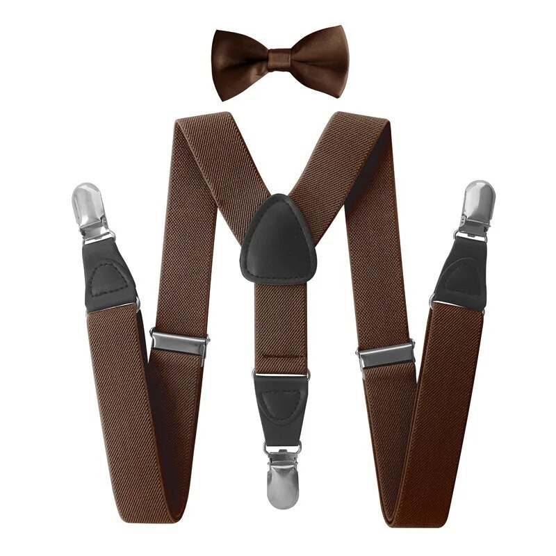 Bērnu bikšturi tauriņu komplekts bērniem zēniem, meitenēm, kreklu lencēm, PU ādas elastīgās bikšturi kāzu kaklasaites aksesuāri