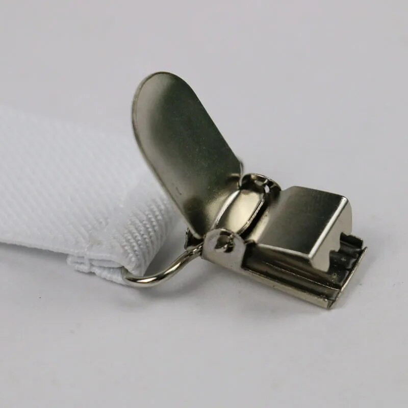 2019-es új, kiváló minőségű, 2,5 cm-es széles fehér férfi női nadrágtartó csokornyakkendő szett tömör elasztikus nadrágtartó és csokornyakkendő ing nadrágtartó