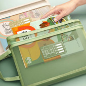 A4 torba za pohranu pisaćih materijala Dvoslojna mrežasta torba sa patentnim zatvaračem Torba za organizatore velikog kapaciteta Kozmetička torba za šminku Prozirne mape s datotekama