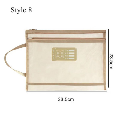 A4 torba za pohranu pisaćih materijala Dvoslojna mrežasta torba sa patentnim zatvaračem Torba za organizatore velikog kapaciteta Kozmetička torba za šminku Prozirne mape s datotekama