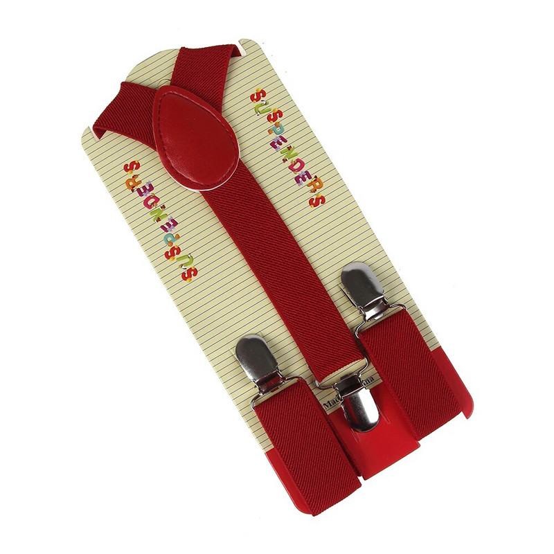 Gyermek tiszta színű csokornyakkendő szett baba fiú lányoknak 2,5 cm széles piros nadrágtartó csokornyakkendő gyerek merevítő