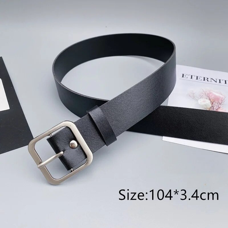 PU bőr öv női négyszögletes csatos csatos farmer fekete öv elegáns luxusmárka női vintage pántos női derékpánt 2022