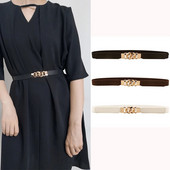 Sieviešu jostas plānas jostas slaids dekoratīvs krekls ar kleitu vairāku gredzenu sprādzi elastīga augsta elastīga atmosfēra vasaras jauns stils