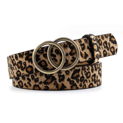 Szabadidő dupla gyűrűs női öv divatos deréköv PU bőr fém csatos szívtűs övek női ruha farmer vad derékpánt