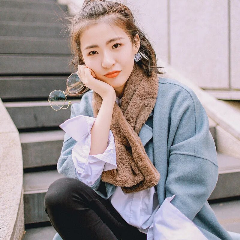 Modne ženske plišane marame za djevojčice, djetetove majke i kćeri, zimske tople šalove za zeca Rexa, poklon, elegantne pune marame za djevojčice