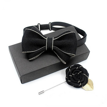 1 комплект модна ръчно изработена папийонка за мъже Пеперуда Бизнес сватбена вратовръзка Корсаж Аксесоари за вратовръзка