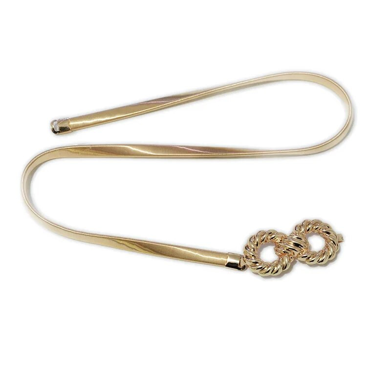 Novi jedinstveni rastezljivi remen s 8 zlatnim kopčama Ženski modni retro pojasevi s tankom metalnom kopčom Ženski pojas za traperice 2022.