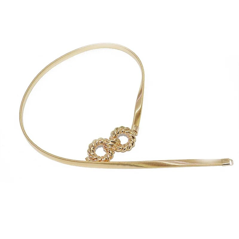 Novi jedinstveni rastezljivi remen s 8 zlatnim kopčama Ženski modni retro pojasevi s tankom metalnom kopčom Ženski pojas za traperice 2022.