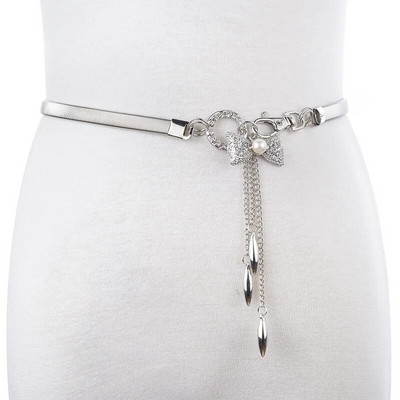 Sieviešu jostas Karstā bantīte mīloša sirds zelta jostas ķēde elastīga, elastīga metāla siksna, regulējama luksusa ķēde Ceinture vidukļa kleita