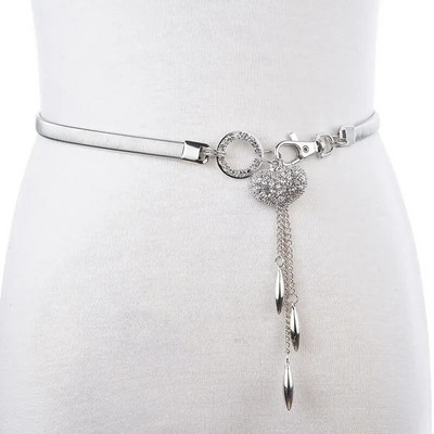 Sieviešu jostas Karstā bantīte mīloša sirds zelta jostas ķēde elastīga, elastīga metāla siksna, regulējama luksusa ķēde Ceinture vidukļa kleita