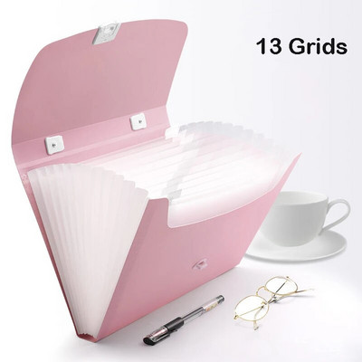 A4 papīrs 13 režģi Mape Rokas daudzfunkciju failu mape Orgānu kastīte Organizators Uzglabāšanas turētājs Biroja dokumentu glabāšanas rīki