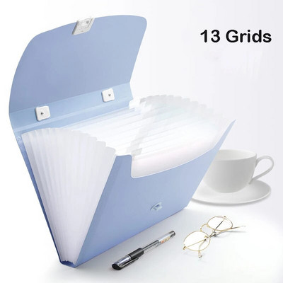 A4 papīrs 13 režģi Mape Rokas daudzfunkciju failu mape Orgānu kastīte Organizators Uzglabāšanas turētājs Biroja dokumentu glabāšanas rīki