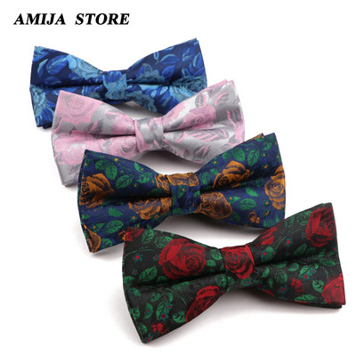 Uued lillelised kikilipsud Rose Print Bowtie Green Bule Bow Knot kaelasidemed meestele Pulmapeo ärikostüümid Värvilised Butterfly Crava