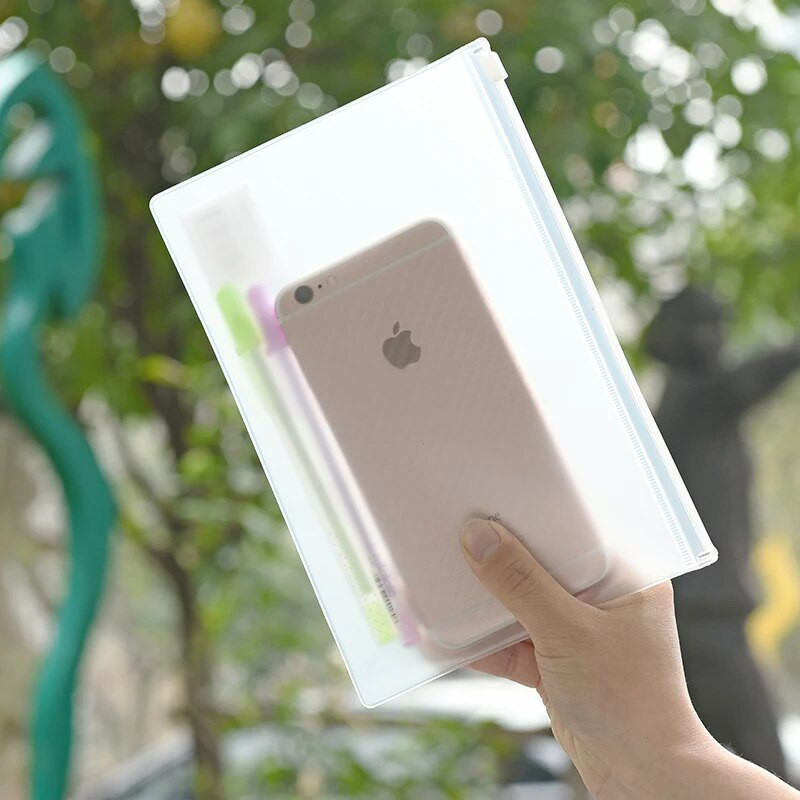 Laikiklis Krepšys B5 B6 A4 PVC pristatymas Segtuvas Aplankas Užtrauktukas Gauti krepšys Glaustas planuotojo padavimas Produktai Kortelių biuro reikmenys