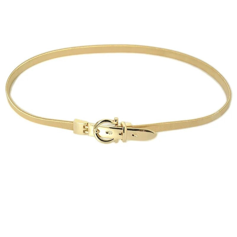 Ženski remen od legure, dame, djevojke, mršave, punk, elastični remen, pojas za haljinu, modni zlatni/srebrni dodaci za traperice