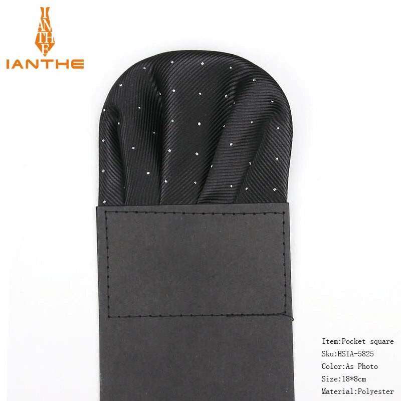 Gyári férfi előre hajtogatott zseb négyzet ezüst pöttyös zsebkendők hivatalos esküvői party üzleti mellkas törölköző fekete fehér piros