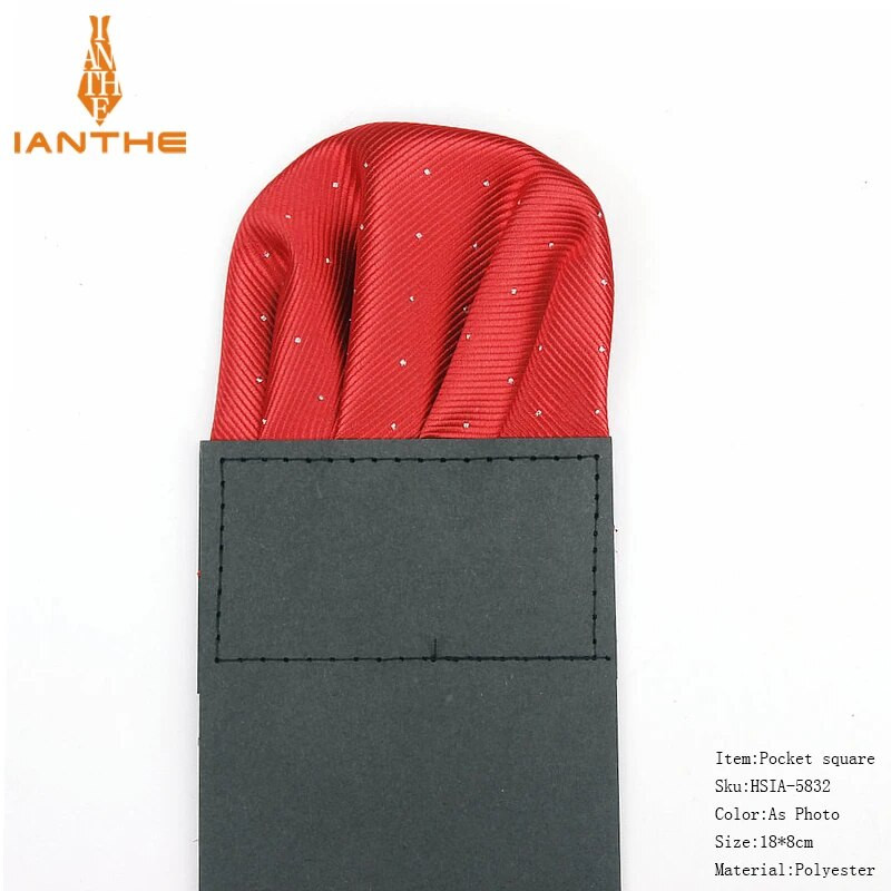 Gyári férfi előre hajtogatott zseb négyzet ezüst pöttyös zsebkendők hivatalos esküvői party üzleti mellkas törölköző fekete fehér piros