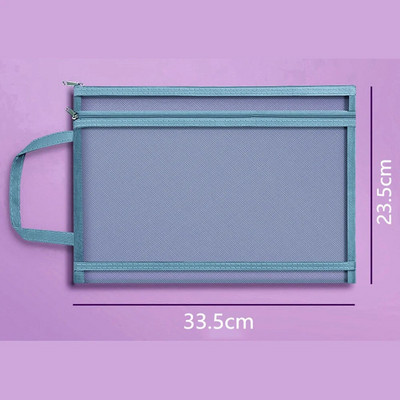 Nešiojamas A4 failų aplankas tinklinis užtrauktukas vokų aplankai mokyklinėms biuro reikmenims Plastikinis failų maišelis dokumentų tvarkytuvas