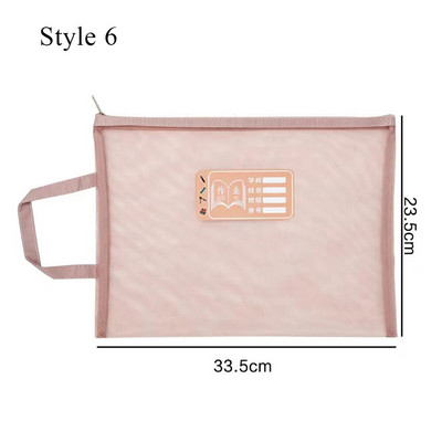 Nešiojamas A4 failų aplankas tinklinis užtrauktukas vokų aplankai mokyklinėms biuro reikmenims Plastikinis failų maišelis dokumentų tvarkytuvas