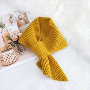 Korejski ženski kratki križni vuneni pleteni šal Zimski ženski jednobojni elastični meki lažni ovratnik Topli šalovi O34