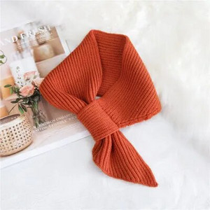 Korejski ženski kratki križni vuneni pleteni šal Zimski ženski jednobojni elastični meki lažni ovratnik Topli šalovi O34