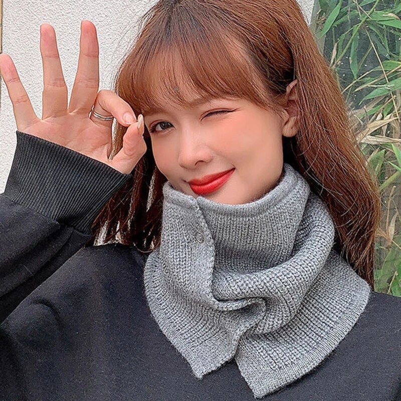 Férfi fedezeti hamis gallér Elasztikus kapucnis gyapjú nyakvédő kantáros pulóver női egyhurkos kötött gombbal hajtogatott meleg sál T39