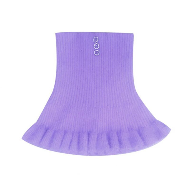 Zimski debeli pulover od baršuna od nerc s volanima, elastični lažni ovratnik, topli šal, ženski vuneni pleteni snood s dijamantnim štitnikom za vrat Q80