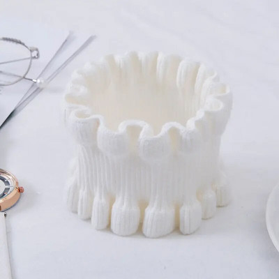 Korejski jednobojni elastični vuneni pulover s lažnim ovratnikom, čipkastim volanima, narukvica za glavu, ženski zimski štitnik za vrat, topli šal Q37