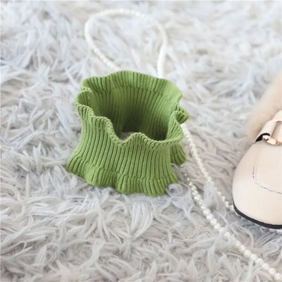 Korejski jednobojni elastični vuneni pulover s lažnim ovratnikom, čipkastim volanima, narukvica za glavu, ženski zimski štitnik za vrat, topli šal Q37