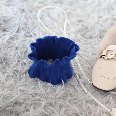 Korejski jednobojni elastični vuneni pulover s lažnim ovratnikom, čipkastim volanima, narukvica za glavu, ženski zimski štitnik za vrat, topli šal Q37