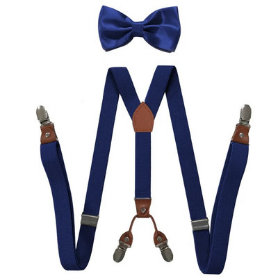 2,5*115 cm Deepeel muške naramenice za odrasle s 4 kopče naramenice Unisex elastične naramenice X-tipa Široke naramenice Muški set s leptir mašnama za muškarce