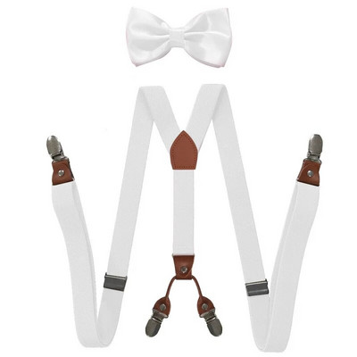 2,5*115 cm Deepeel muške naramenice za odrasle s 4 kopče naramenice Unisex elastične naramenice X-tipa Široke naramenice Muški set s leptir mašnama za muškarce