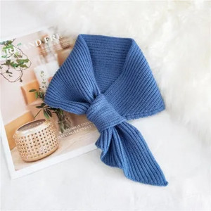 Korejski ženski kratki križni vuneni pleteni šal Zimski ženski jednobojni elastični meki lažni ovratnik Topli šalovi O34