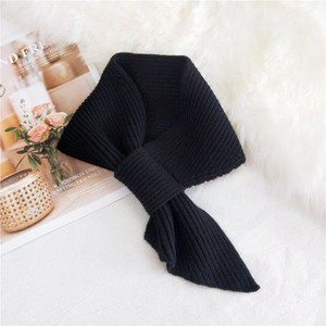 Korejski ženski kratki križni vuneni pleteni šal Zimski ženski jednobojni elastični meki lažni ovratnik Topli šalovi O34