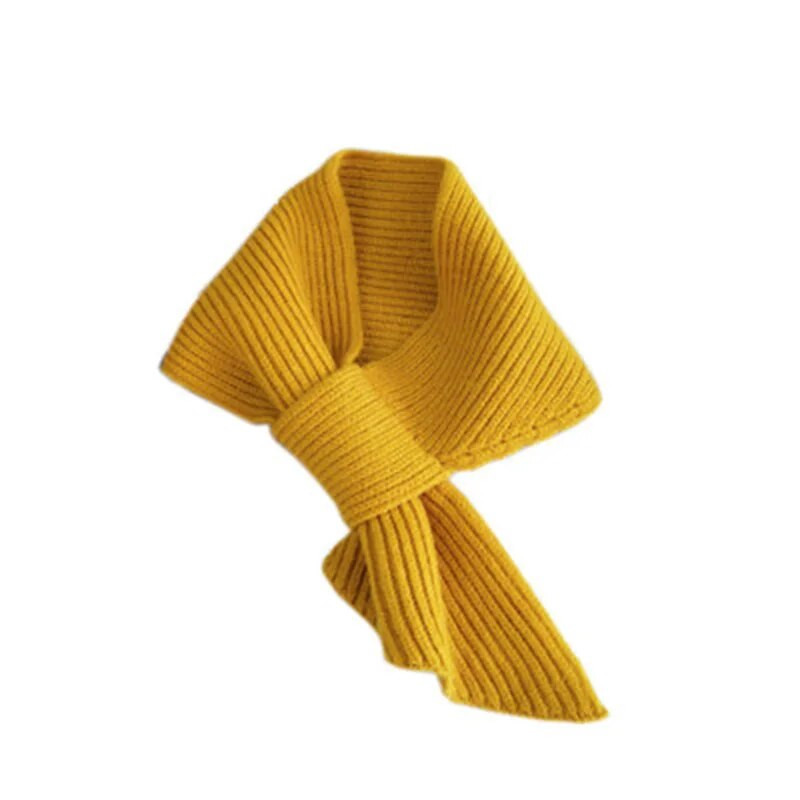 Korejski ženski kratki križni vuneni pleteni šal Zimski ženski jednobojni elastični meki lažni ovratnik Topli šalovi O34