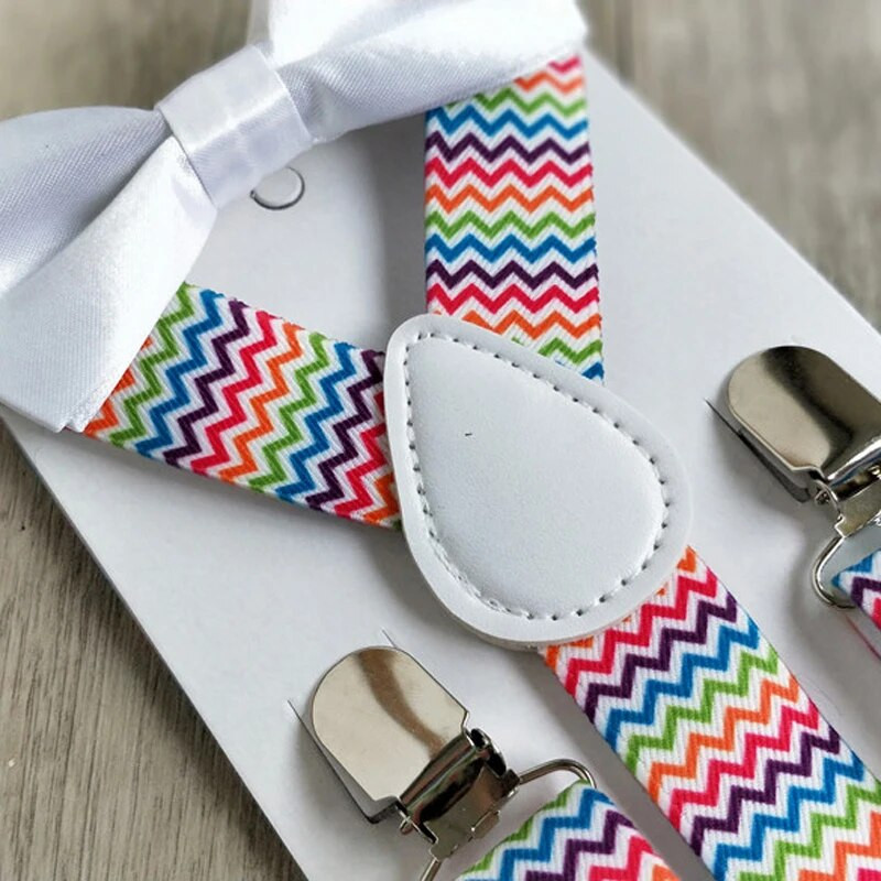 Modes bērnu bikšturu komplekts 3 piespraužams Y mugura Krāsains elastīgas lencēm tauriņš komplekts Apģērbu aksesuāri meitenēm zēniem