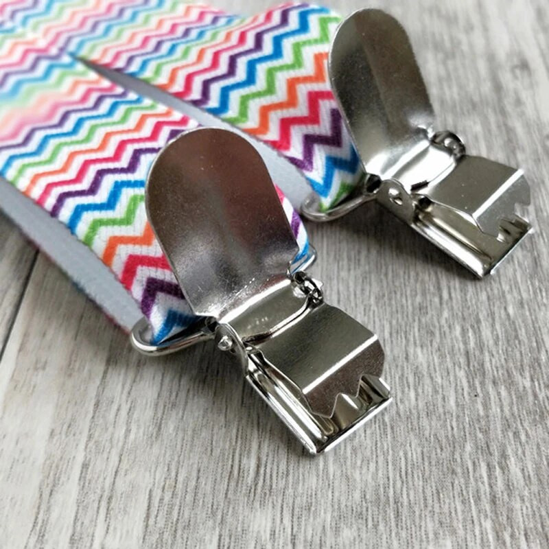 Modes bērnu bikšturu komplekts 3 piespraužams Y mugura Krāsains elastīgas lencēm tauriņš komplekts Apģērbu aksesuāri meitenēm zēniem